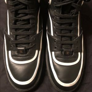 Chanel "CHA NEL" Black & White Hightop